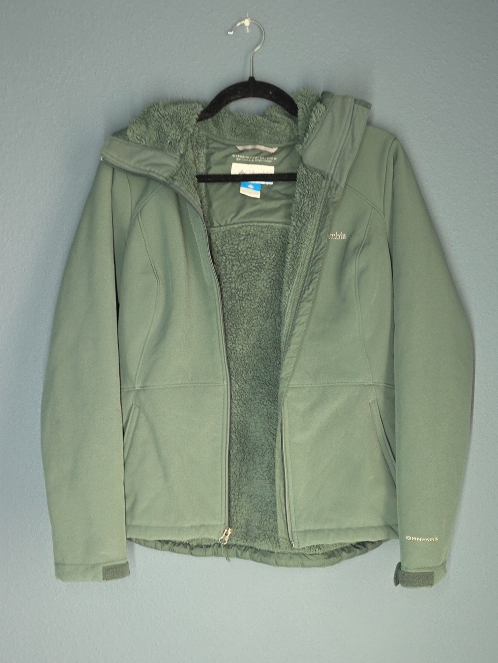 Columbia Women's Sage Green Hooded Teddy Fleece Jacket